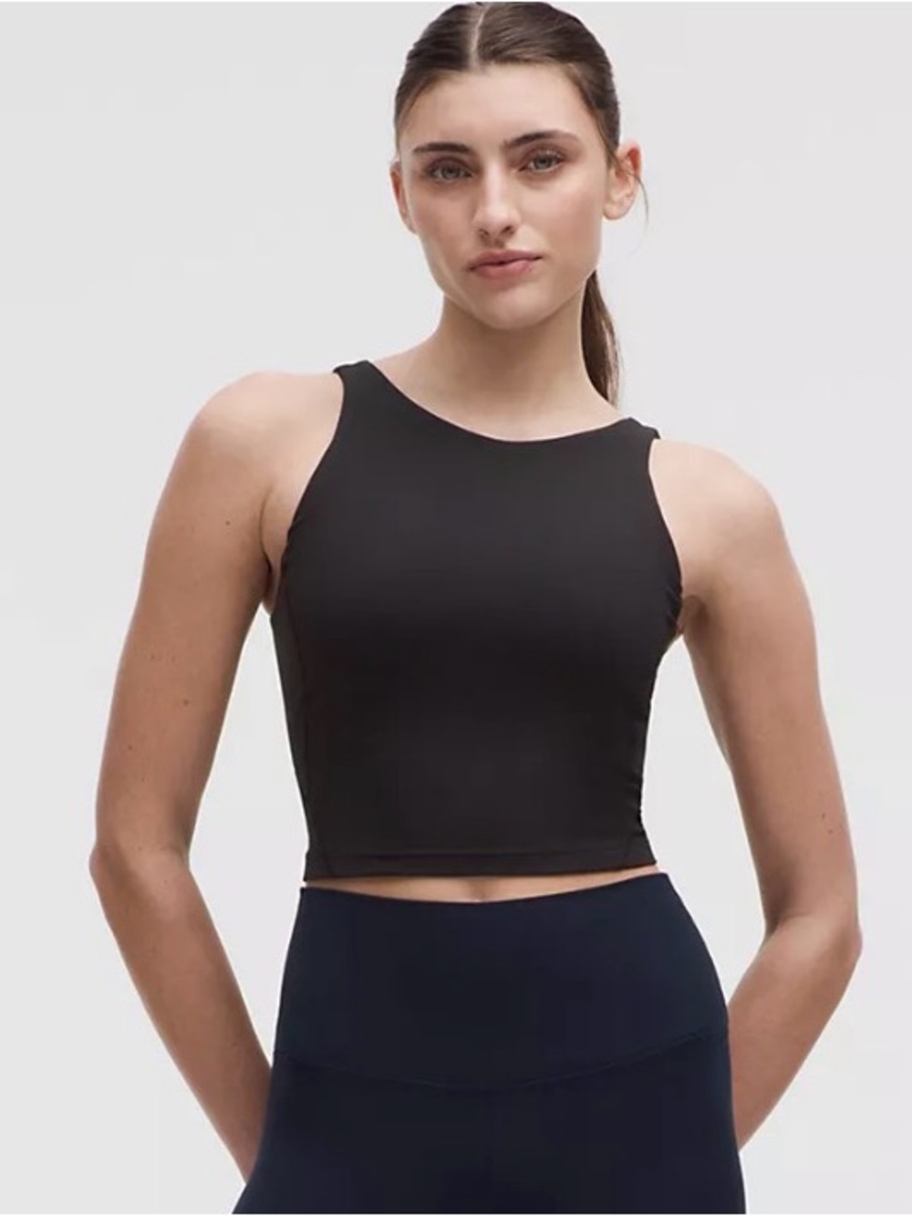 Black Lululemon high neck tank